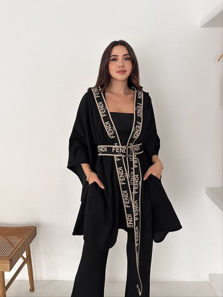 Siyah Uzun Salaş Kimono - Görsel 3