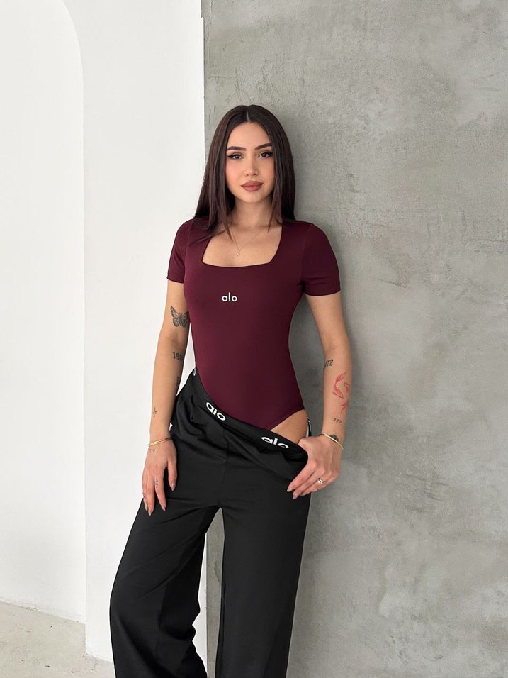 Bordo Kadın Salaş Boyfriend Pantolon - Görsel 5