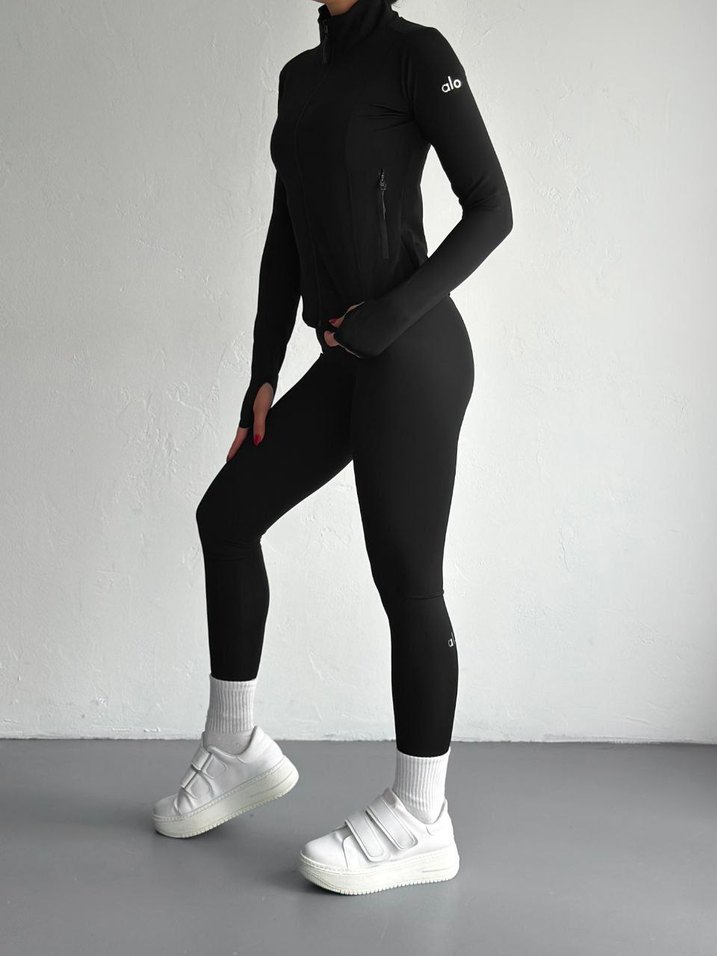 Siyah Uzun Kollu Mini Spor Üst - Görsel 5