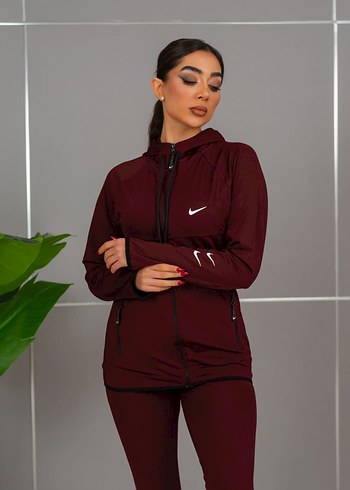 Gri Kadın Fermuarlı Sweatshirt ve Tayt Takımı - Görsel 6