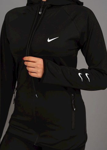 Gri Kadın Fermuarlı Sweatshirt ve Tayt Takımı - Görsel 10