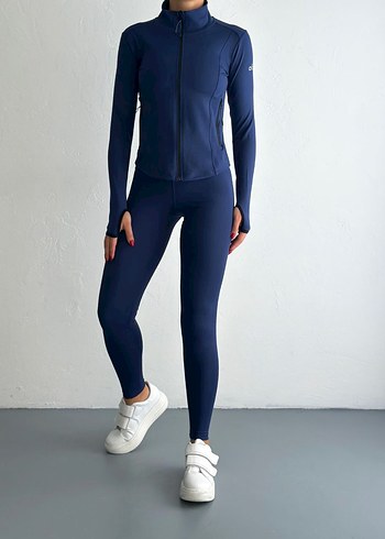 Bej Mini Fermuarlı Yüksek Yakalı Spor Ceketalo 3lu takım - Görsel 10