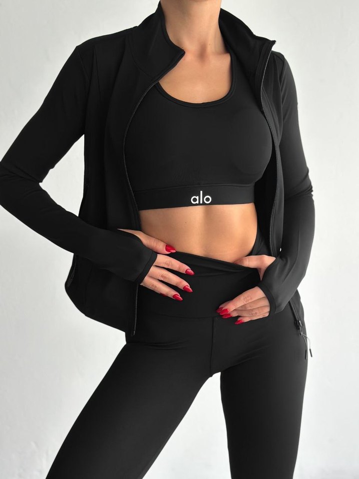 Bej Mini Fermuarlı Yüksek Yakalı Spor Ceketalo 3lu takım - Görsel 3