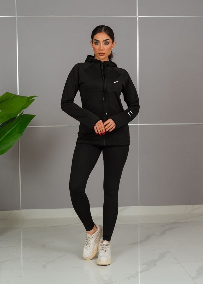 Siyah Fermuarlı Kadın Eşofman Üstü - Görsel 4