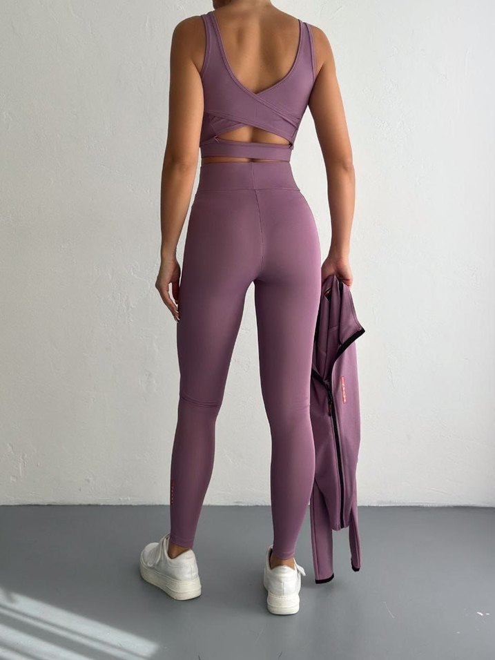 Gri Mini Kadın Spor Tayt - Görsel 3