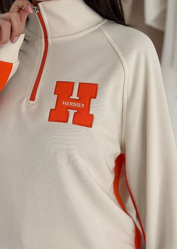 Kadın Lacivert Turuncu Fermuarlı Eşofman Takımı - Görsel 10