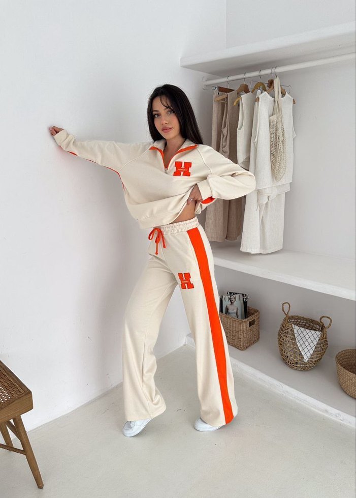 Kadın Lacivert Turuncu Fermuarlı Eşofman Takımı - Görsel 5