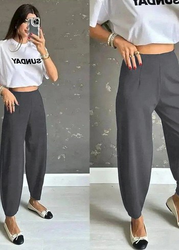 Mavi Midi Kadın Pamuk Pantolon - Görsel 7