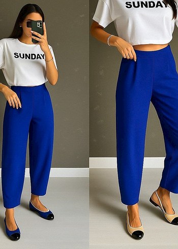 Geniş Kesim Kadın Kumaş Pantolon - Görsel 3