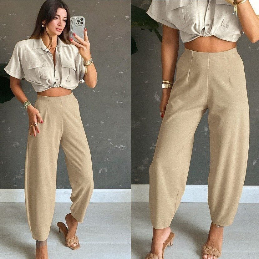 Geniş Kesim Kadın Kumaş Pantolon - Görsel 5