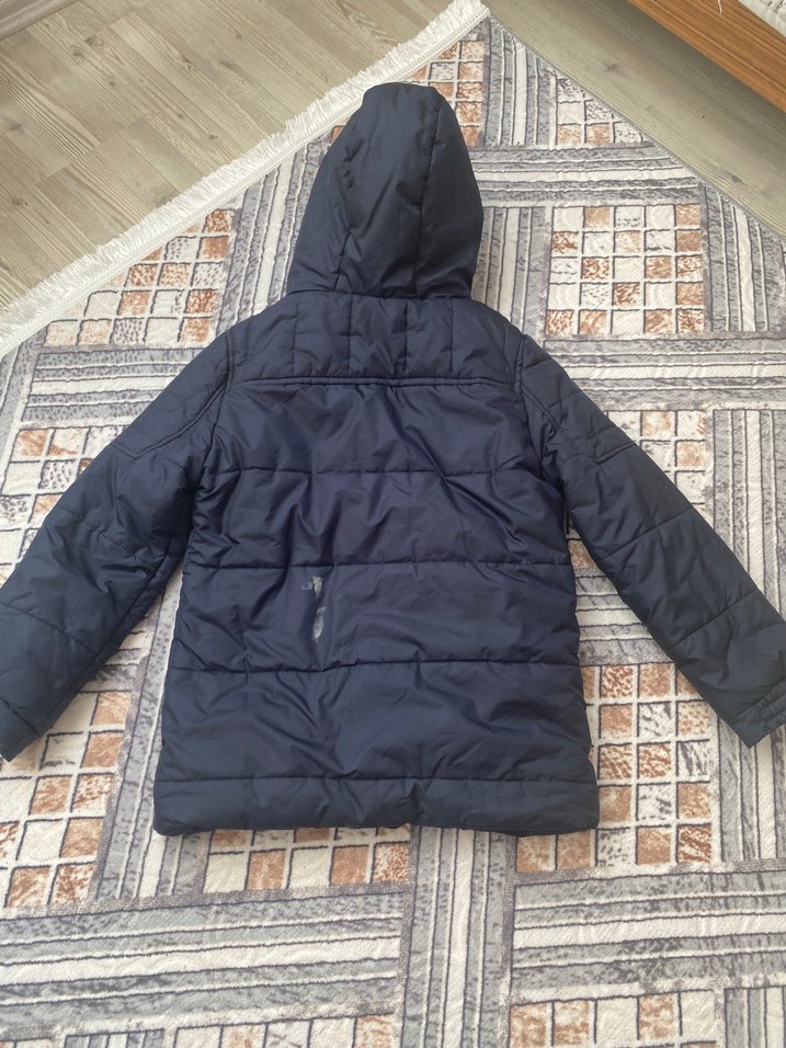 Erkek Çocuk Gri Kapüşonlu Fermuarlı Mont - Görsel 2