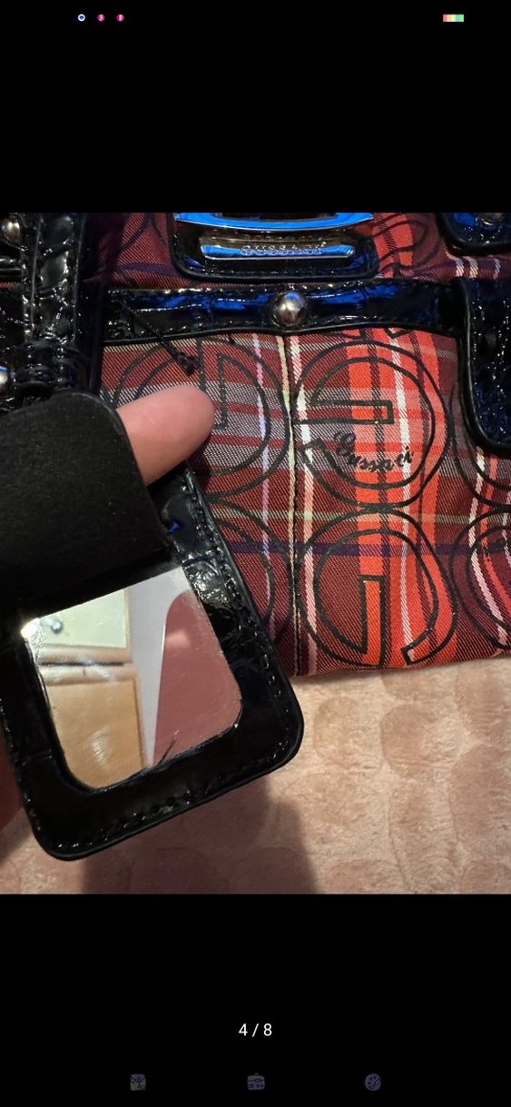 y2k Koyu Kırmızı gothic çanta - Görsel 4