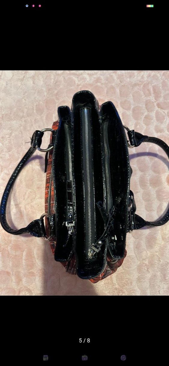 y2k Koyu Kırmızı gothic çanta - Görsel 5