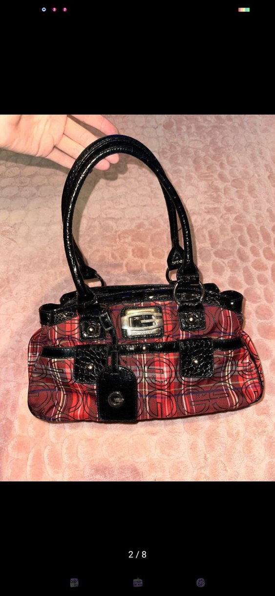 y2k Koyu Kırmızı gothic çanta - Görsel 2