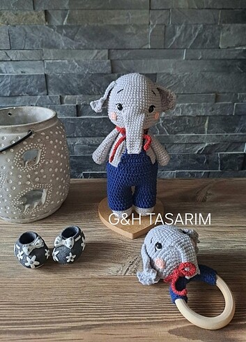 Beden Amigurumi fil seti