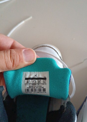 25 Beden Çocuk Beyaz Jordan Spor Ayakkabı Velcro Bağcıklı