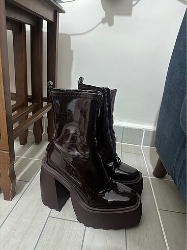 36 Beden bordo Renk BERSHKA TOPUKLU STREC BOT