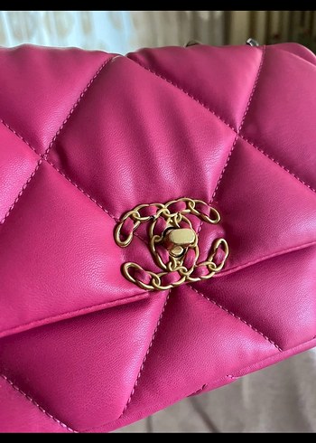 Pembe Deri Kapitone Kadın Çanta - Görsel 9