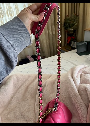 Pembe Deri Kapitone Kadın Çanta - Görsel 6