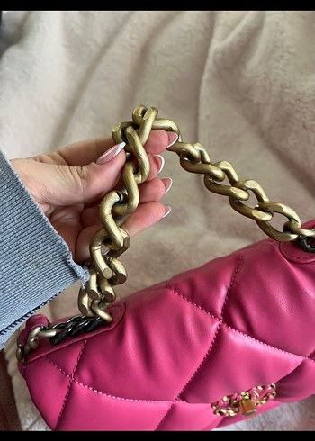 Pembe Deri Kapitone Kadın Çanta - Görsel 5