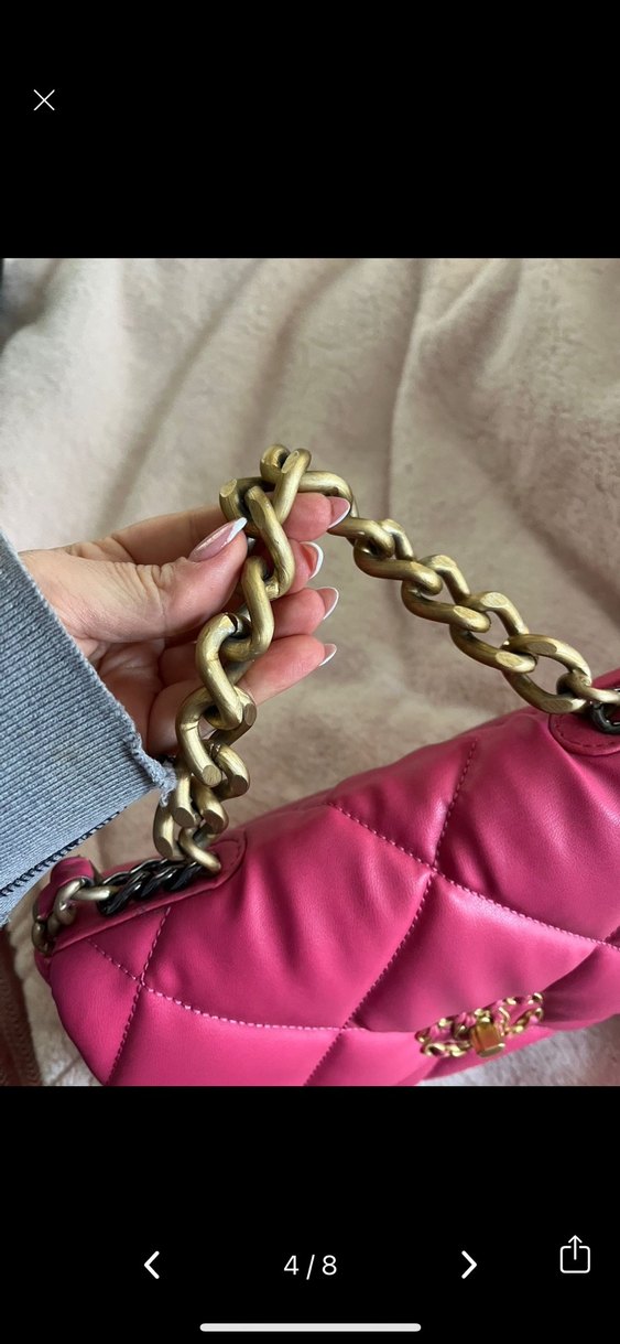 Pembe Deri Kapitone Kadın Çanta - Görsel 5