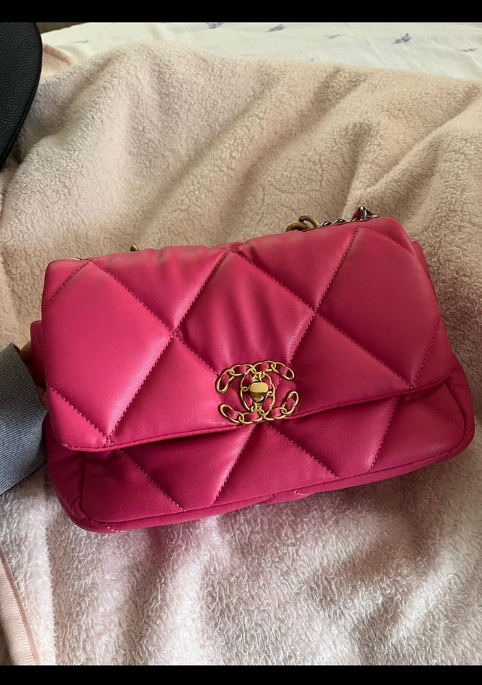 Pembe Deri Kapitone Kadın Çanta - Görsel 4