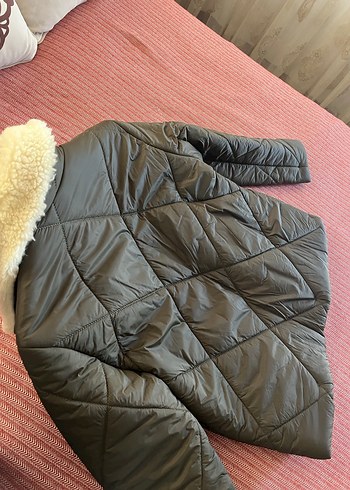 Haki renk Kadın Midi Kışlık Mont - Görsel 5