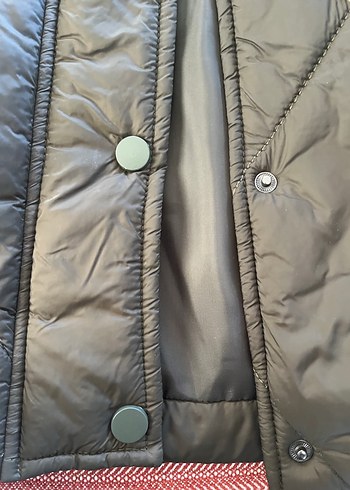 Haki renk Kadın Midi Kışlık Mont - Görsel 4