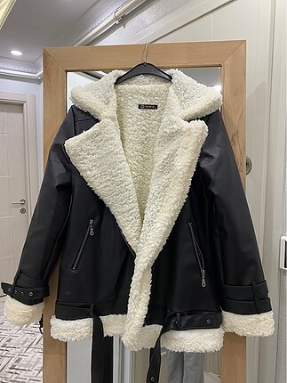 Kürklü biker ceket