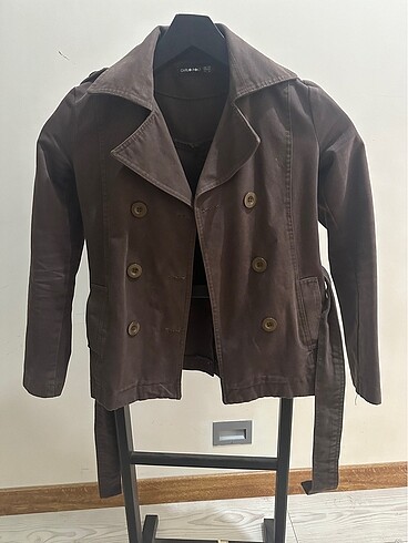 Kahverengi trençkot 36 beden s carlo poli trenchcoat