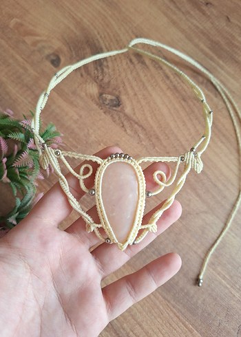 Beden çeşitli Renk Pembe Opal Romantik Kolye