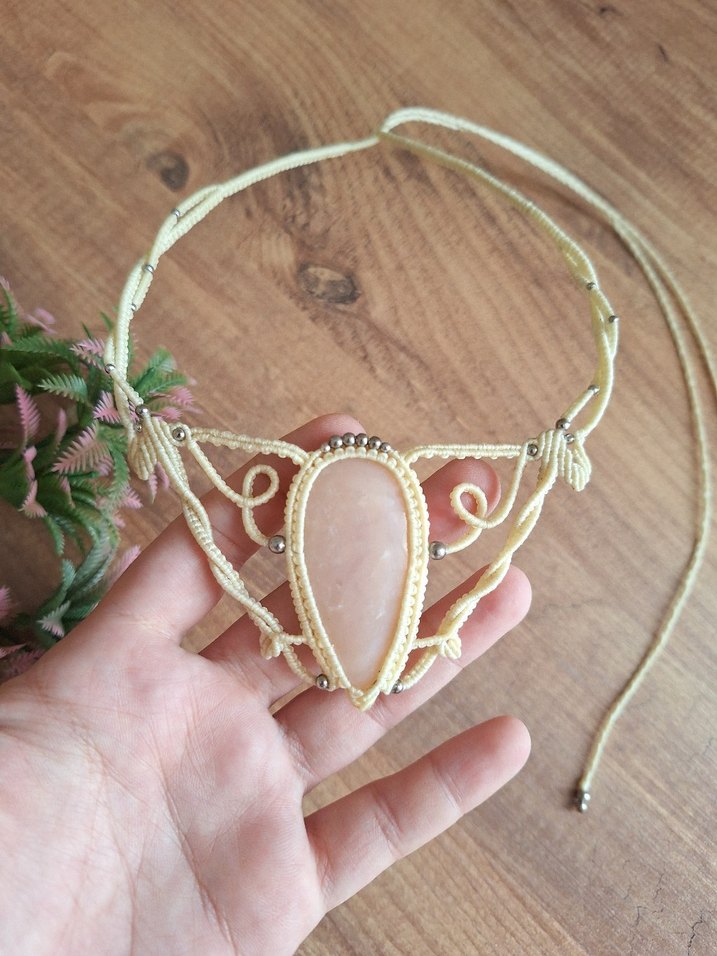 Pembe Opal Romantik Kolye - Görsel 4