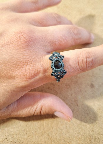 Onyx Taşlı Gotik Yüzük 