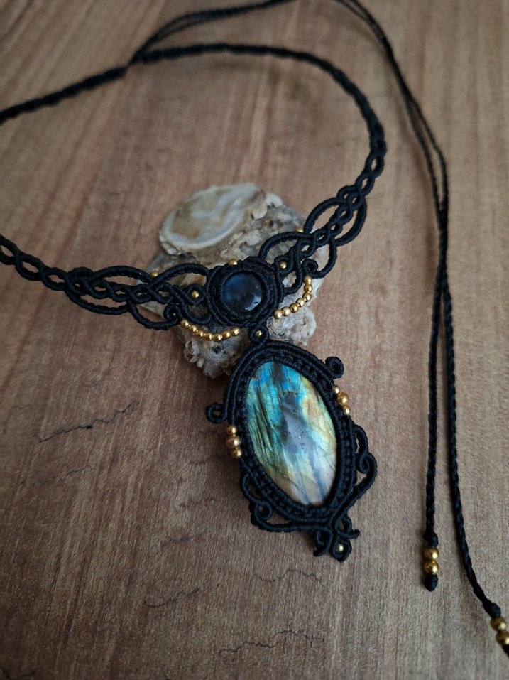 Çift Labradorit Gotik Gerdanlık  - Görsel 2