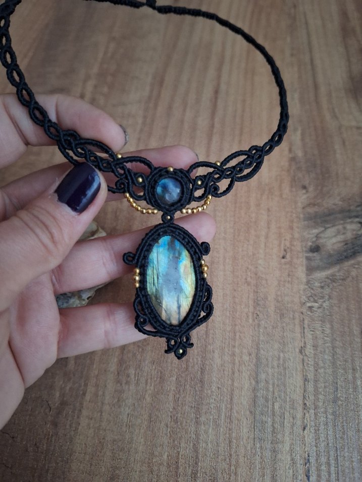 Çift Labradorit Gotik Gerdanlık  - Görsel 3