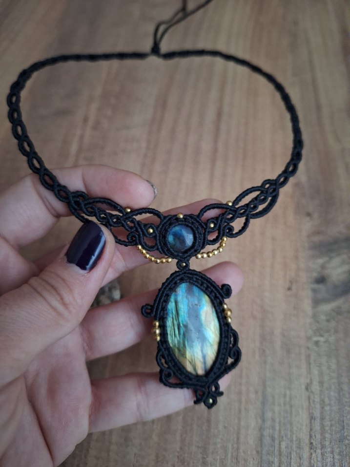 Çift Labradorit Gotik Gerdanlık  - Görsel 5