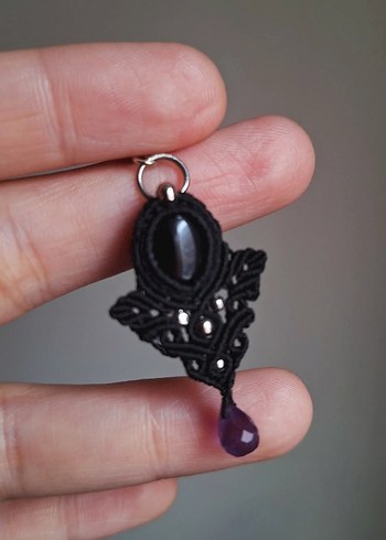 Oniks & Ametist Küpe - Görsel 4