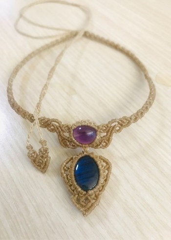 Beden mor Renk Ametist & Labradorit Choker
