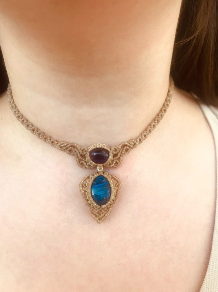 Ametist & Labradorit Choker  - Görsel 2