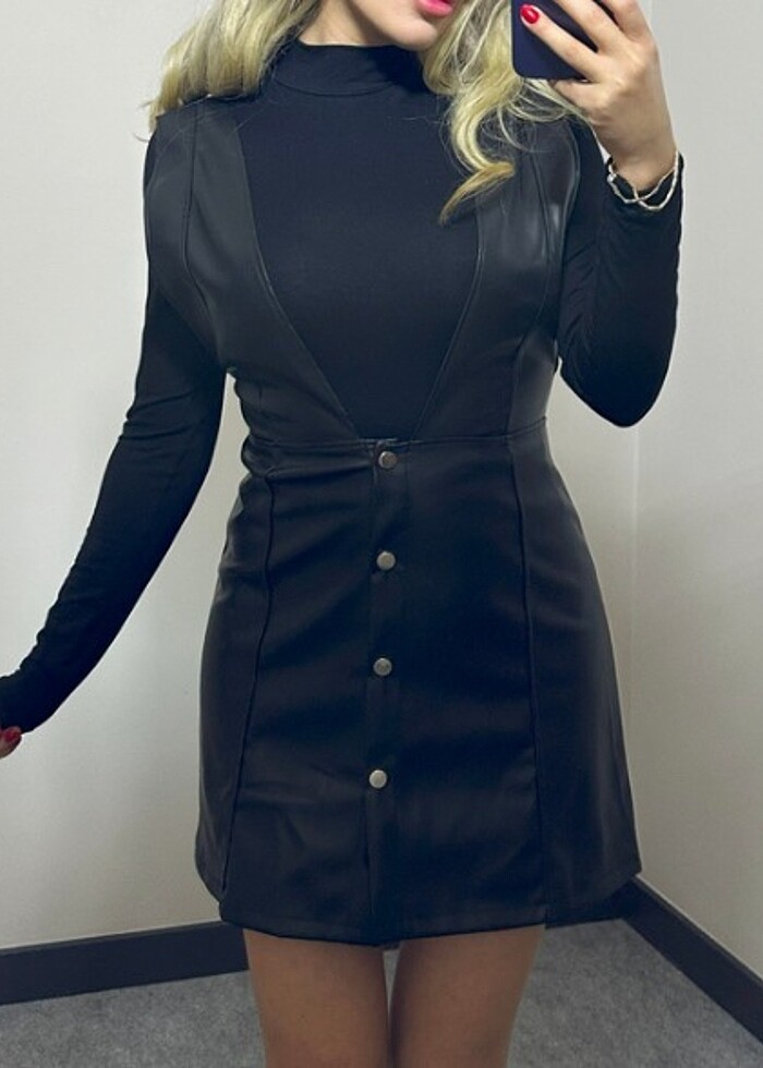 Deri Jile Elbise - Görsel 2