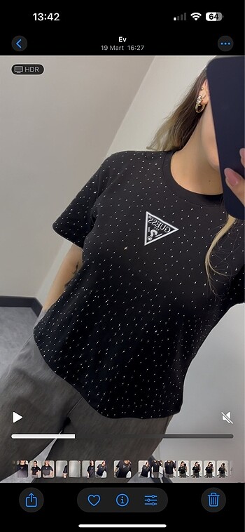 Guess Taşlı Tshirt - Görsel 5