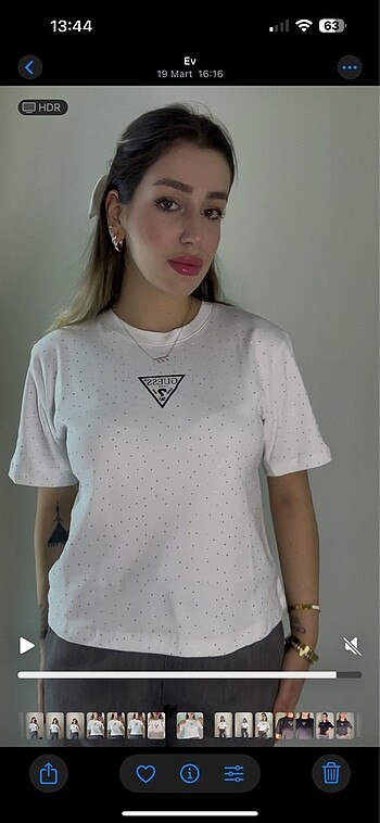 Guess Taşlı Tshirt - Görsel 6