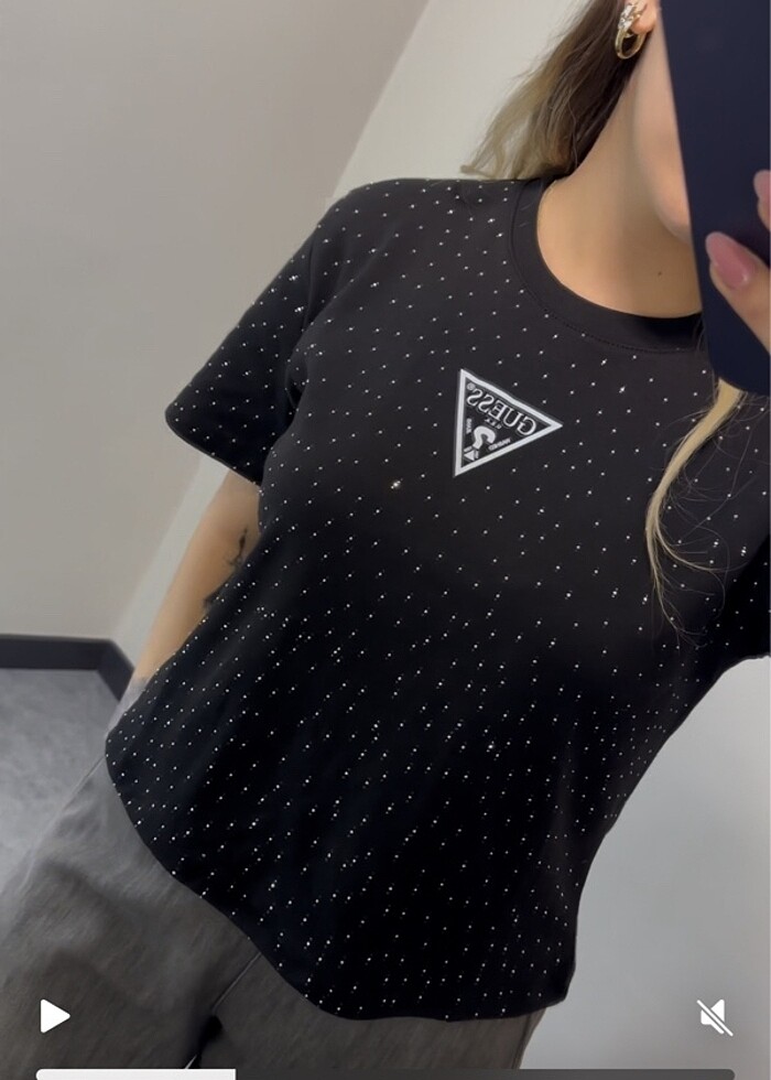 Guess Taşlı Tshirt - Görsel 5