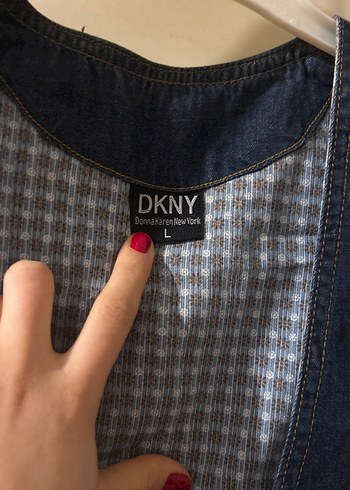 Düğmeli Lacivert Denim Kadın Yelek - Görsel 3