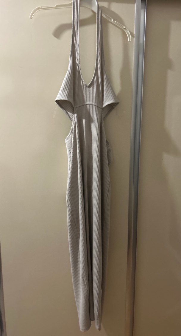 Bej vücudu saran midi elbise - Görsel 2