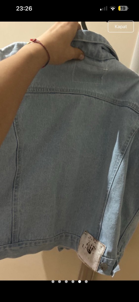 Mavi denim ceket yelek - Görsel 4