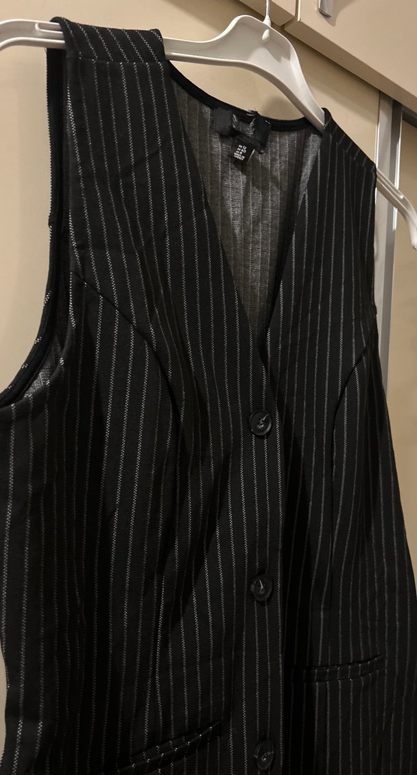 Düğmeli Çizgili Siyah Midi Kadın elbise - Görsel 5