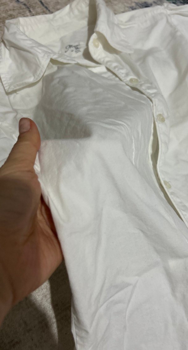 Düğmeli Beyaz Keten Kısa Kollu Kadın Gömlek - Görsel 4