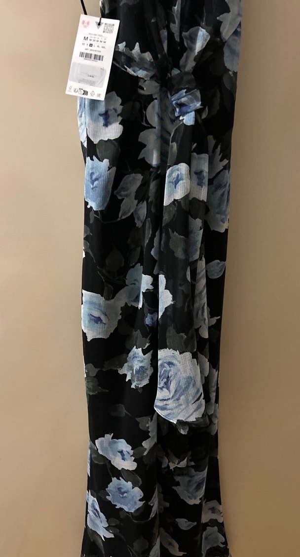 Zara stok biten çiçekli elbise - Görsel 5