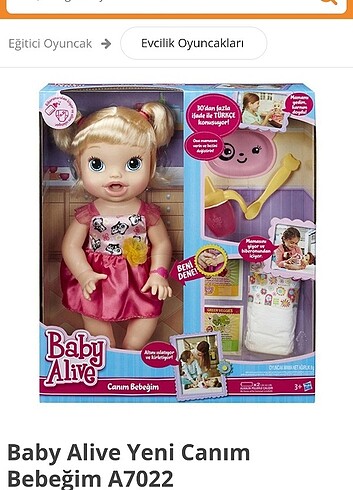 Baby alive Hasbro bebek oyuncak 